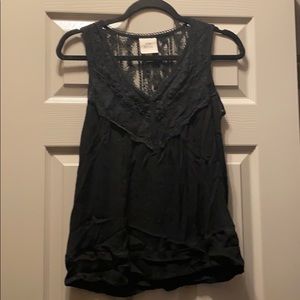 Black lace detail tank